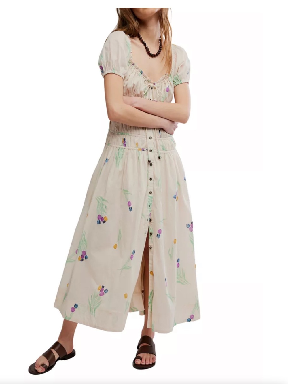 NWOT Free People TEA COMBO COMPLETE ME MIDI DRESS Size S